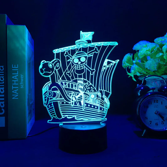 "Pirate Ship Glow: 3D LED Night Lamp"