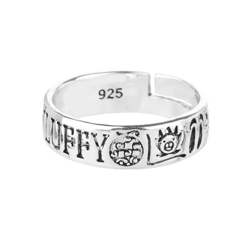 "One Piece Inspired Sterling Silver Rings - Luffy, Ace, Law Designs"