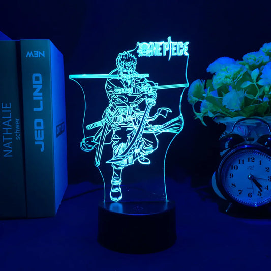 Limited Edition Zoro Three-Sword Style 3D LED Night Lamp – For True One Piece