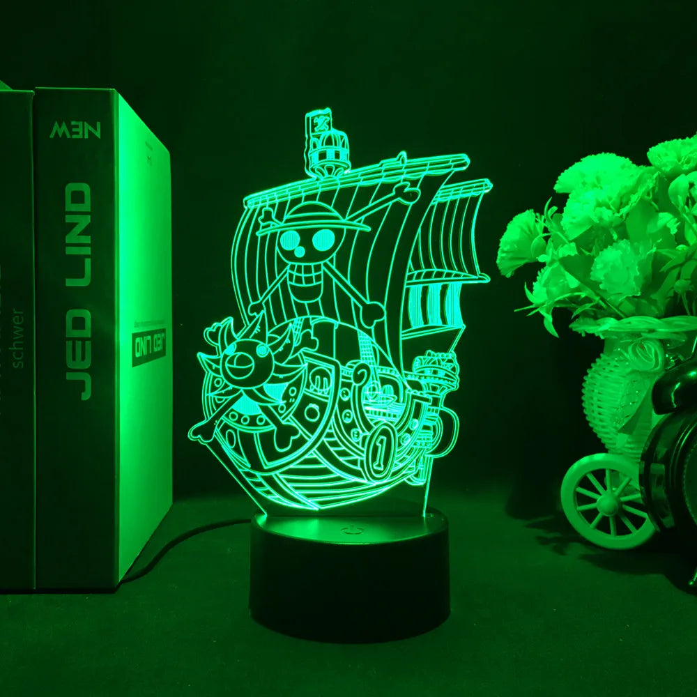 "Pirate Ship Glow: 3D LED Night Lamp"