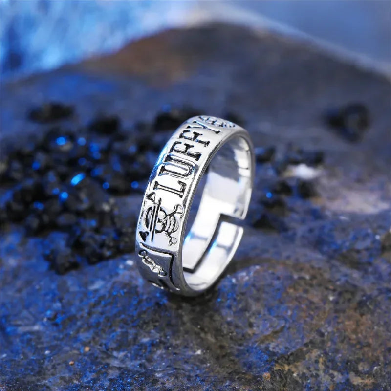 "One Piece Inspired Sterling Silver Rings - Luffy, Ace, Law Designs"