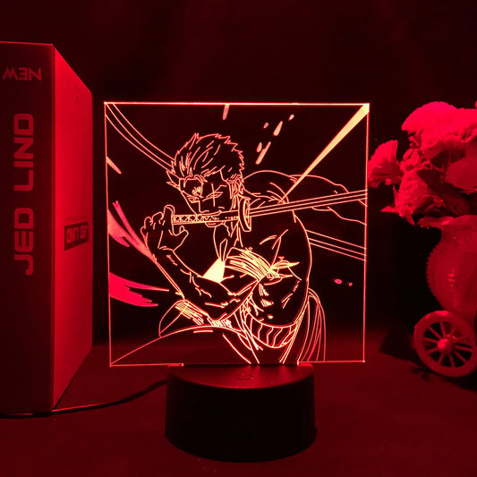 Limited Edition Zoro 3D LED Night Lamp – Premium Anime Lightin