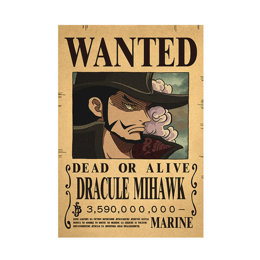 Limited Edition: Dracule Mihawk Wanted Poster – The Greatest Swordsman! 🗡️